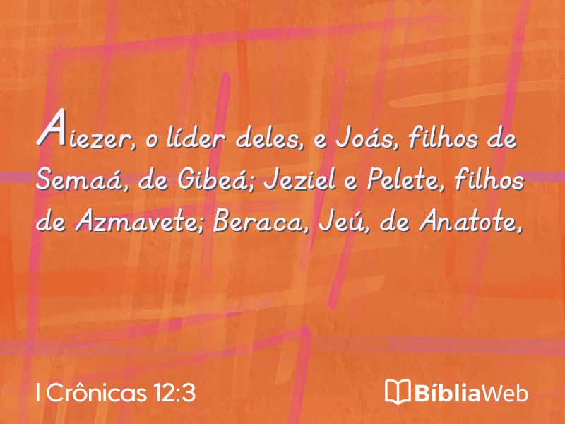 I Crônicas 12:3 em imagem para compartilhar