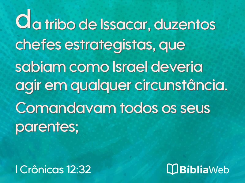 I Crônicas 12:32 em imagem para compartilhar