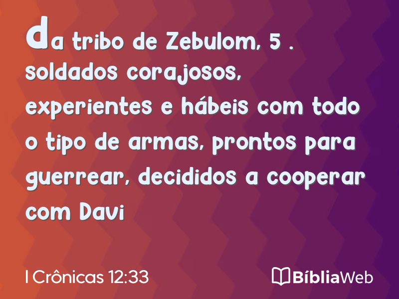 I Crônicas 12:33 em imagem para compartilhar