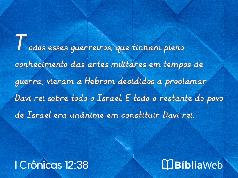 I Crônicas 12:38 em imagem para compartilhar