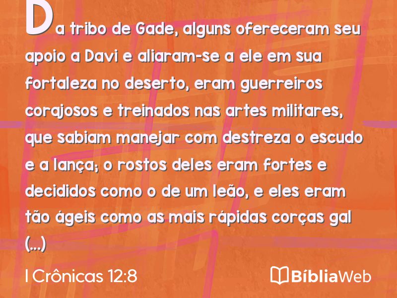 I Crônicas 12:8 em imagem para compartilhar