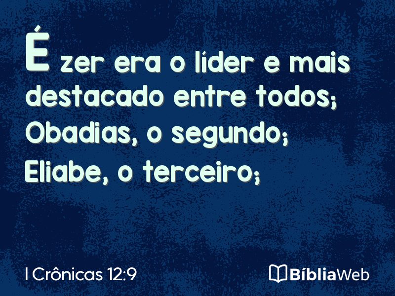 I Crônicas 12:9 em imagem para compartilhar