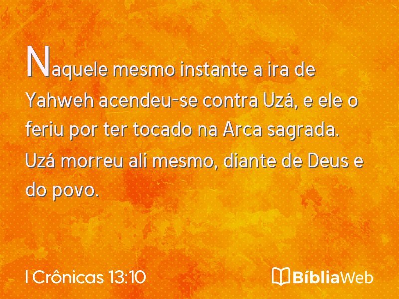 I Crônicas 13:10 em imagem para compartilhar