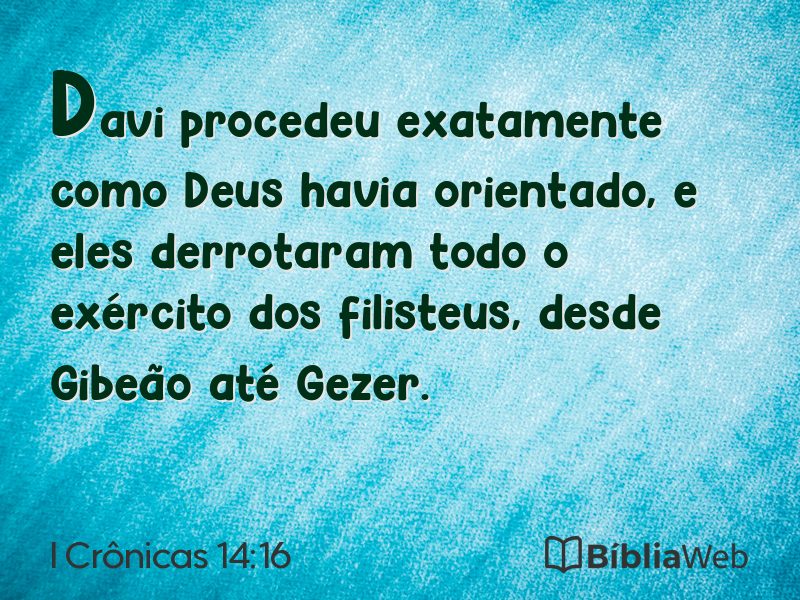 I Crônicas 14:16 em imagem para compartilhar