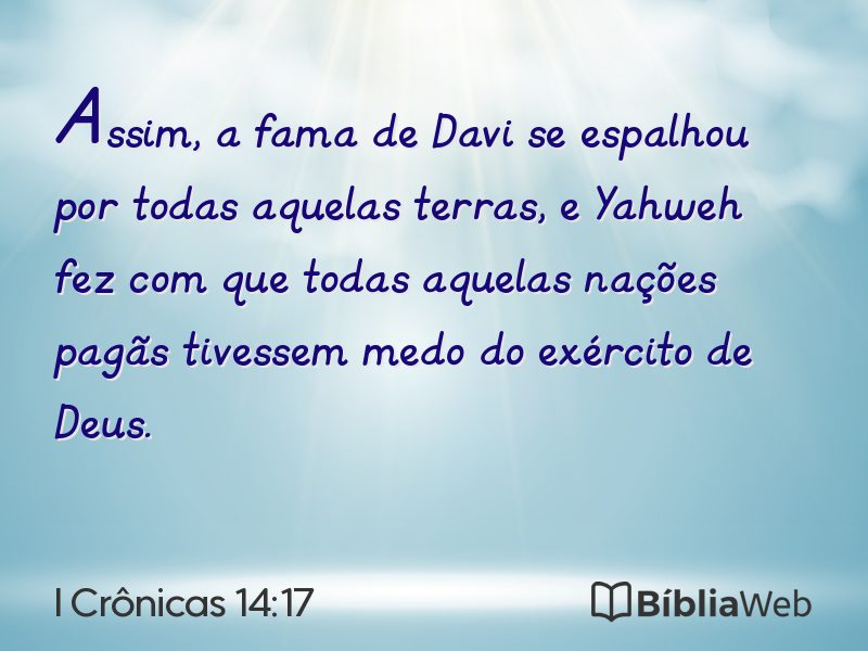 I Crônicas 14:17 em imagem para compartilhar