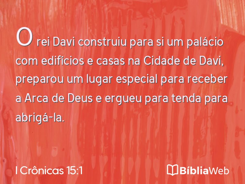 I Crônicas 15:1 em imagem para compartilhar