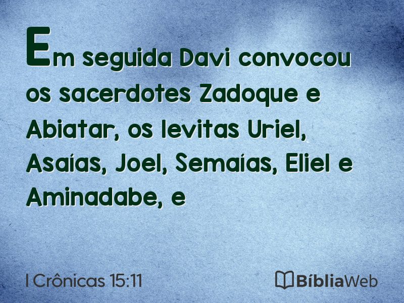 I Crônicas 15:11 em imagem para compartilhar