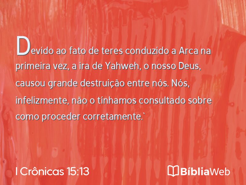 I Crônicas 15:13 em imagem para compartilhar
