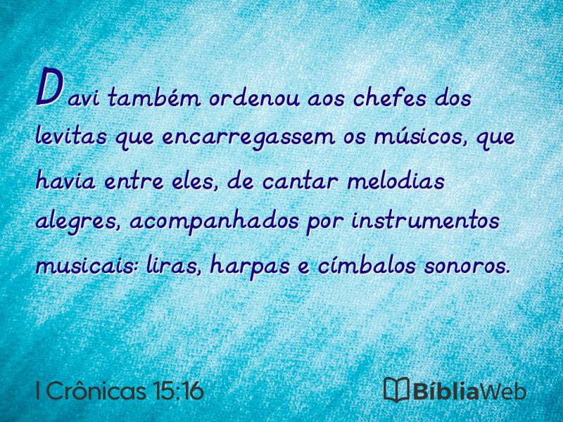 I Crônicas 15:16 em imagem para compartilhar
