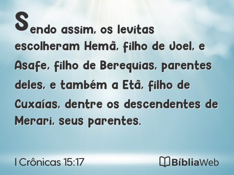 I Crônicas 15:17 em imagem para compartilhar