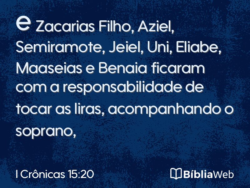 I Crônicas 15:20 em imagem para compartilhar