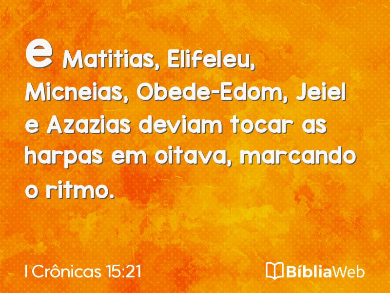 I Crônicas 15:21 em imagem para compartilhar