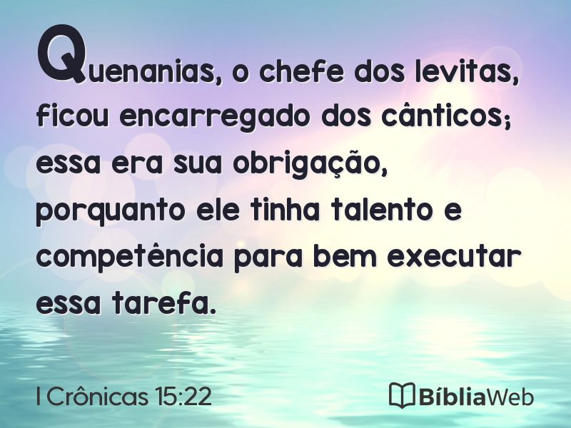 I Crônicas 15:22 em imagem para compartilhar