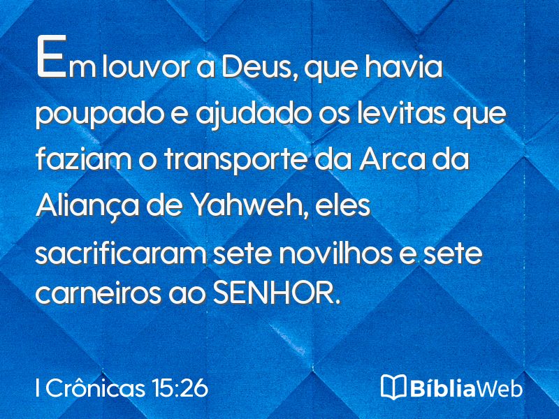 I Crônicas 15:26 em imagem para compartilhar