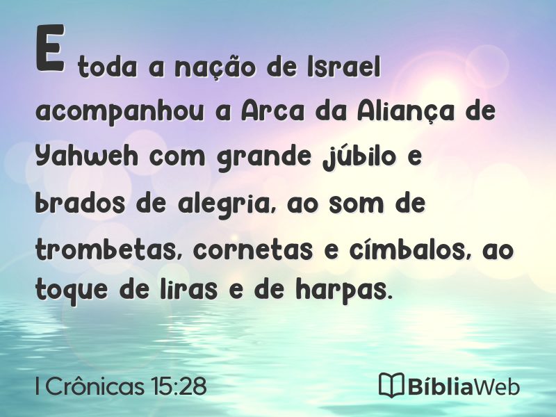 I Crônicas 15:28 em imagem para compartilhar