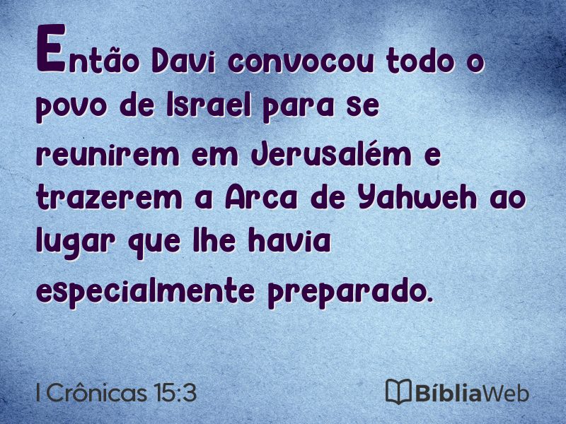 I Crônicas 15:3 em imagem para compartilhar