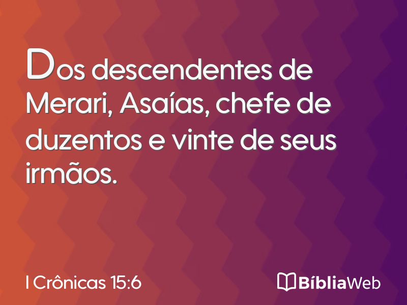 I Crônicas 15:6 em imagem para compartilhar