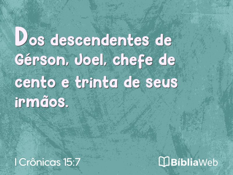 I Crônicas 15:7 em imagem para compartilhar