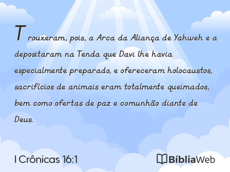 I Crônicas 16:1 em imagem para compartilhar