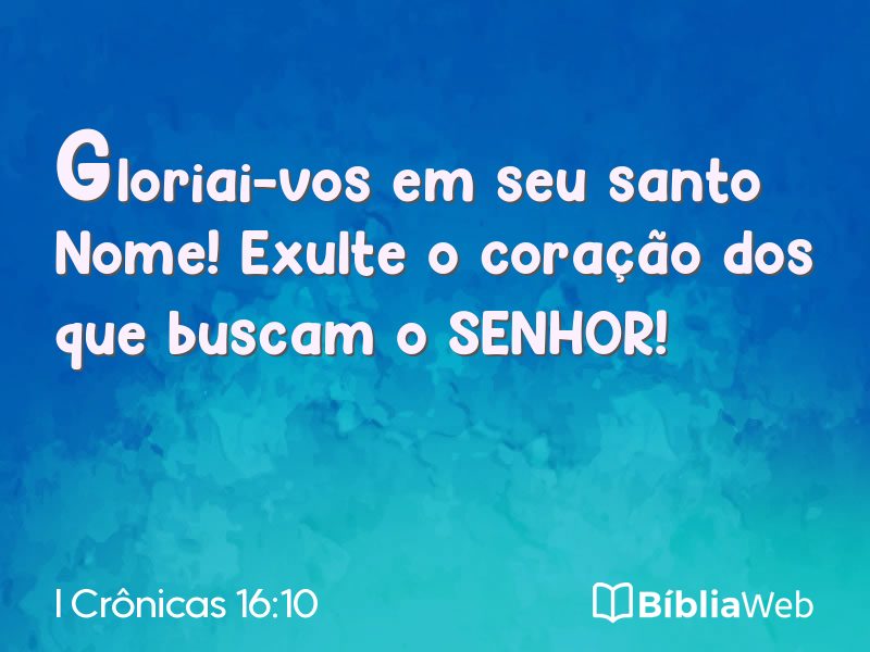 I Crônicas 16:10 em imagem para compartilhar