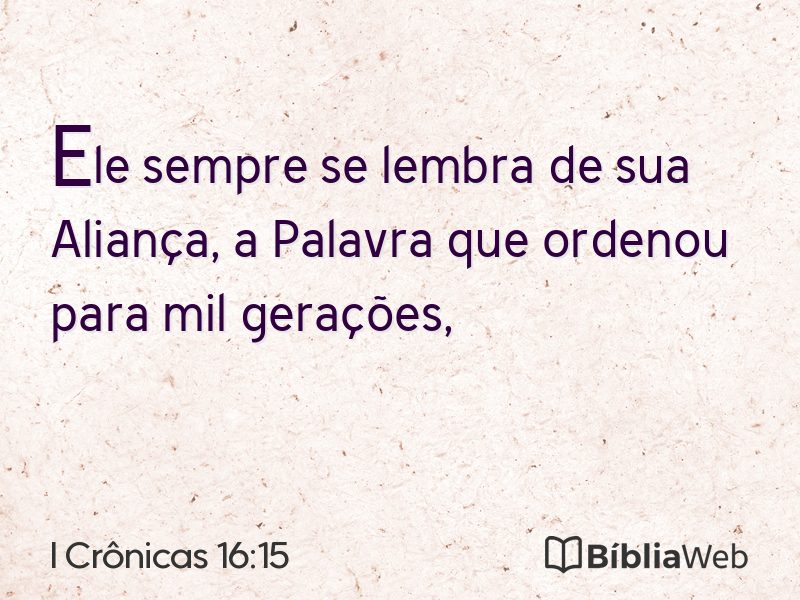 I Crônicas 16:15 em imagem para compartilhar