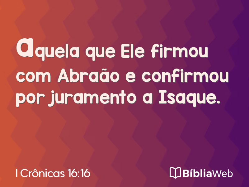 I Crônicas 16:16 em imagem para compartilhar