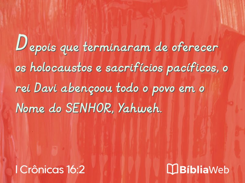 I Crônicas 16:2 em imagem para compartilhar