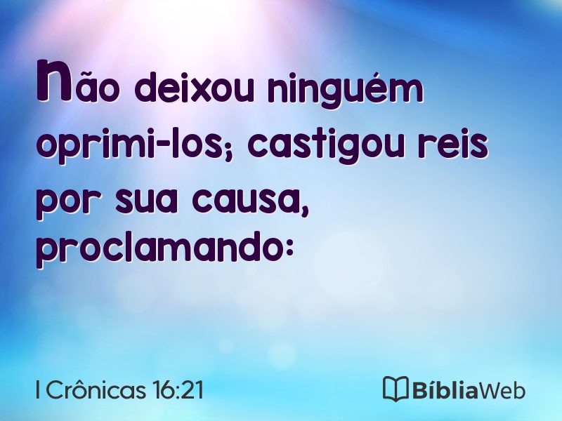 I Crônicas 16:21 em imagem para compartilhar
