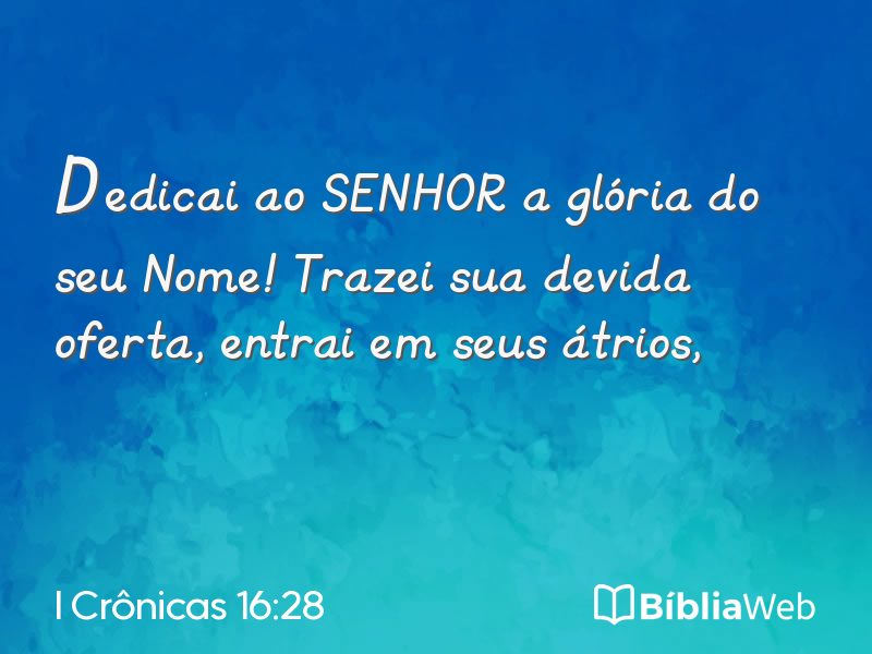 I Crônicas 16:28 em imagem para compartilhar
