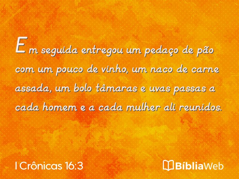 I Crônicas 16:3 em imagem para compartilhar