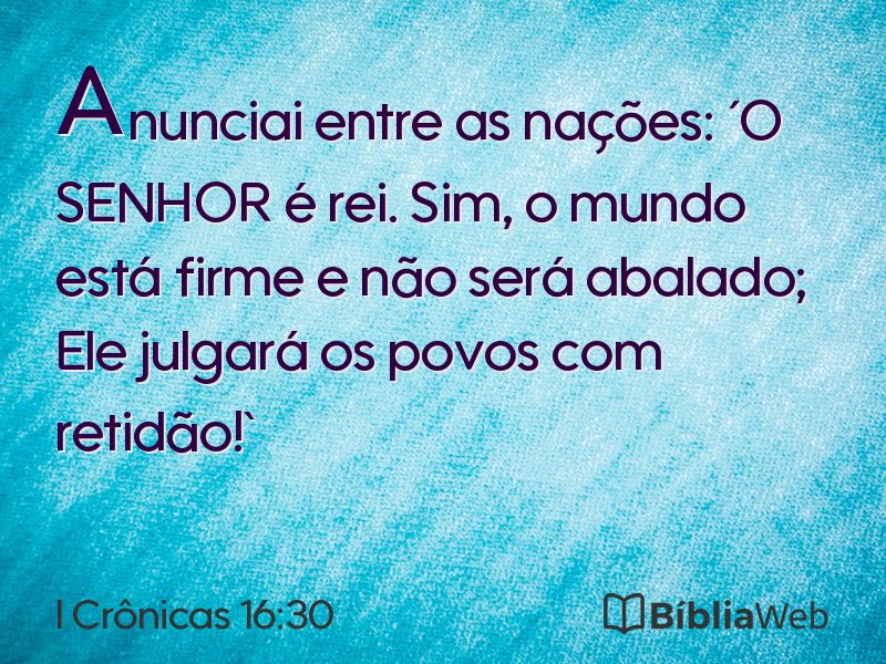 I Crônicas 16:30 em imagem para compartilhar