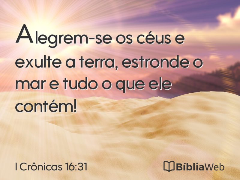 I Crônicas 16:31 em imagem para compartilhar