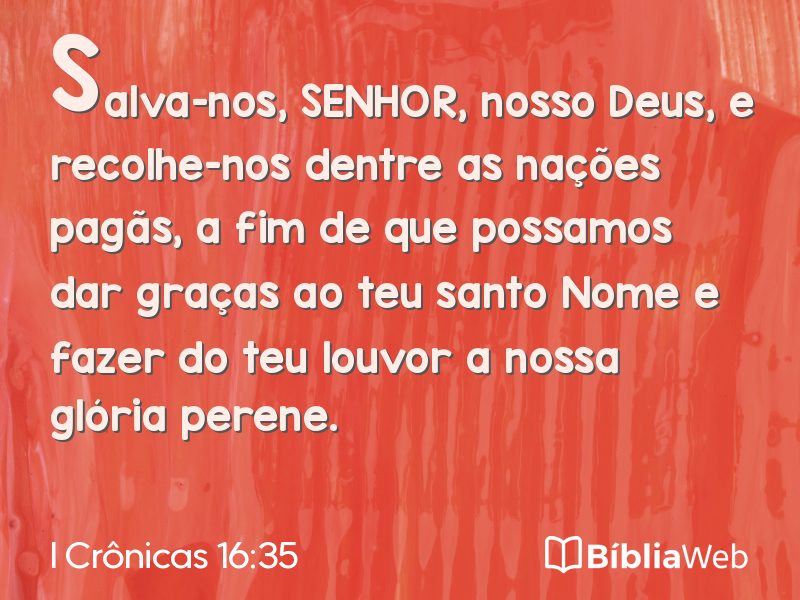 I Crônicas 16:35 em imagem para compartilhar
