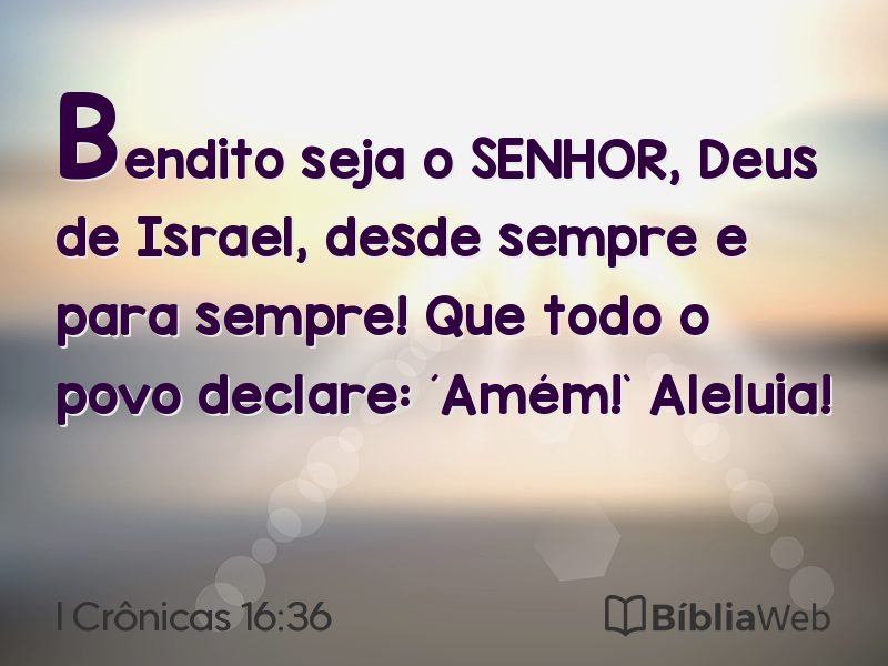 I Crônicas 16:36 em imagem para compartilhar