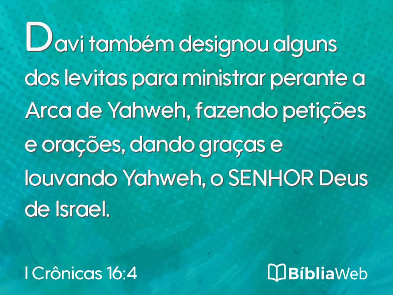 I Crônicas 16:4 em imagem para compartilhar