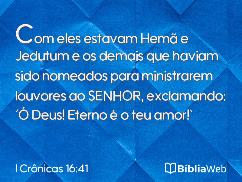 I Crônicas 16:41 em imagem para compartilhar