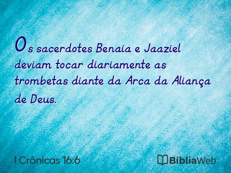 I Crônicas 16:6 em imagem para compartilhar