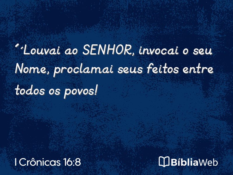 I Crônicas 16:8 em imagem para compartilhar