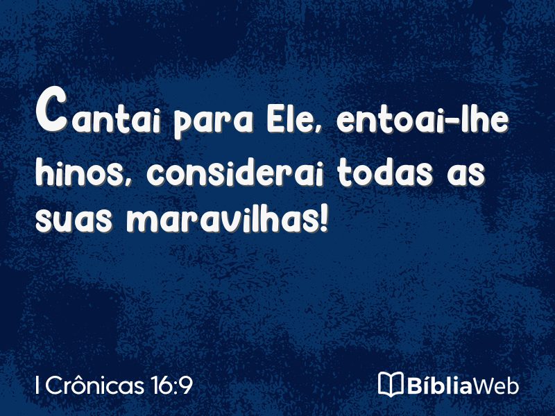 I Crônicas 16:9 em imagem para compartilhar