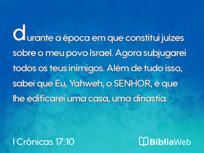 I Crônicas 17:10 em imagem para compartilhar