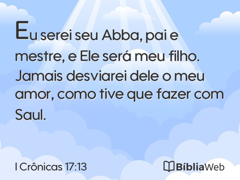 I Crônicas 17:13 em imagem para compartilhar