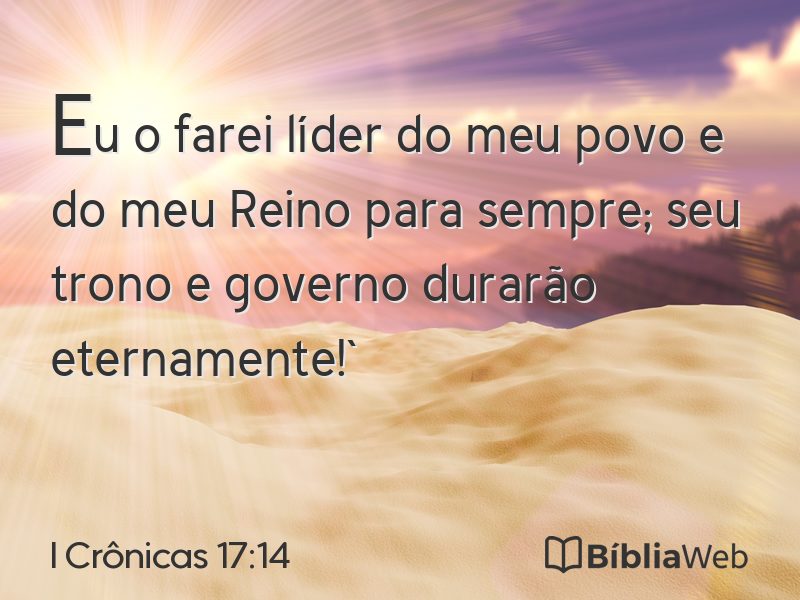I Crônicas 17:14 em imagem para compartilhar