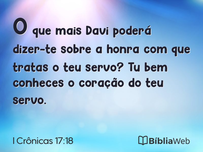 I Crônicas 17:18 em imagem para compartilhar