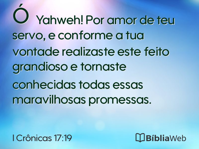 I Crônicas 17:19 em imagem para compartilhar