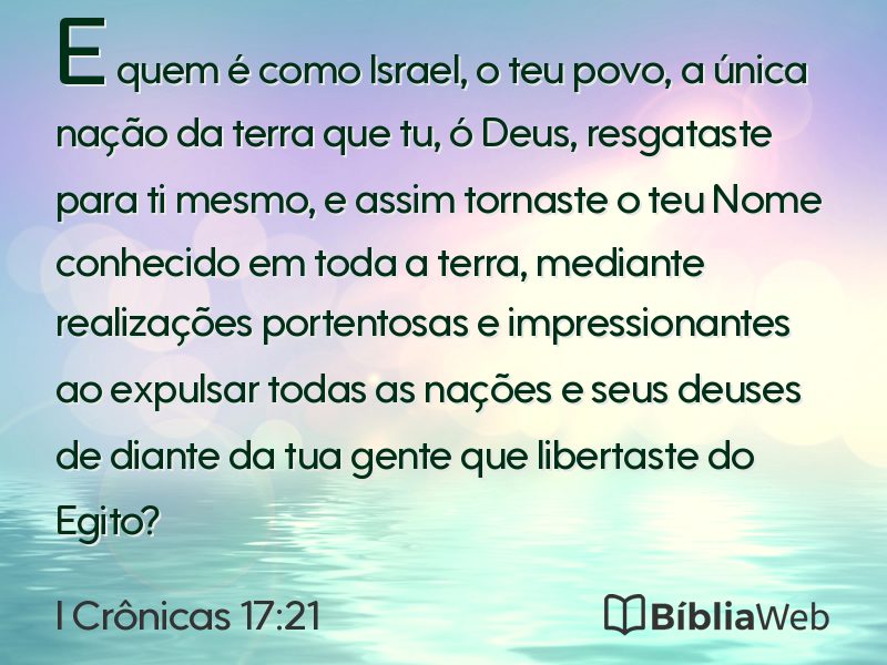 I Crônicas 17:21 em imagem para compartilhar