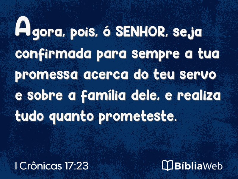 I Crônicas 17:23 em imagem para compartilhar