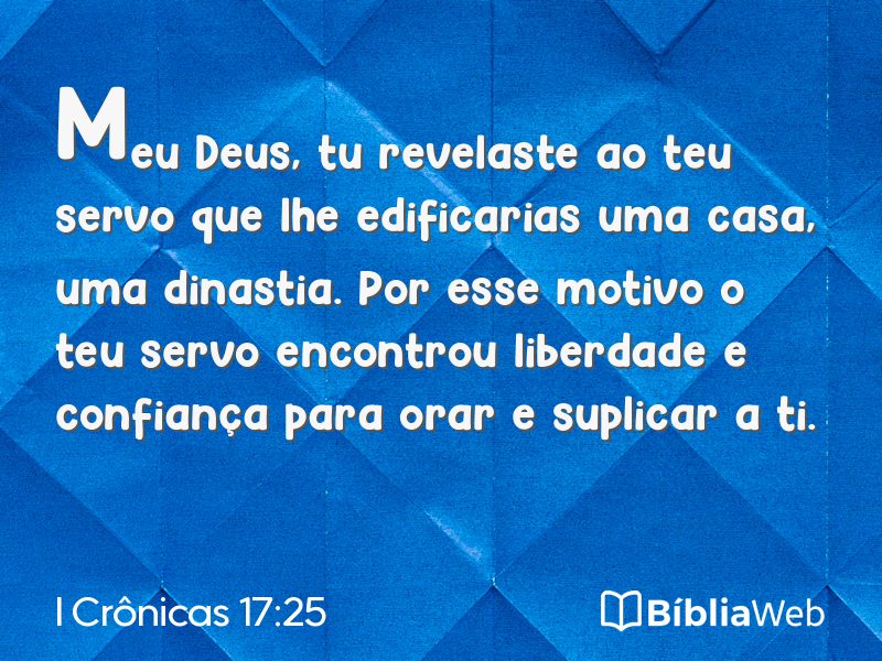 I Crônicas 17:25 em imagem para compartilhar