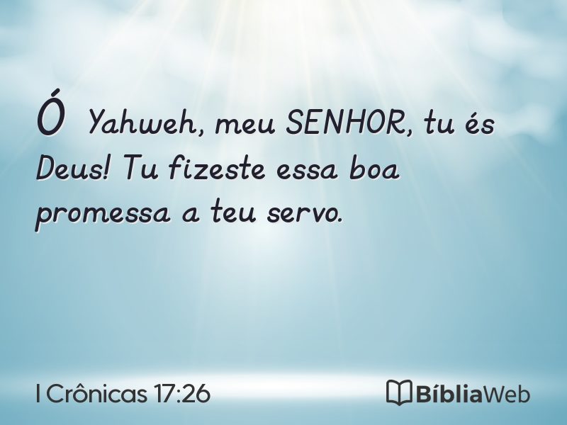 I Crônicas 17:26 em imagem para compartilhar