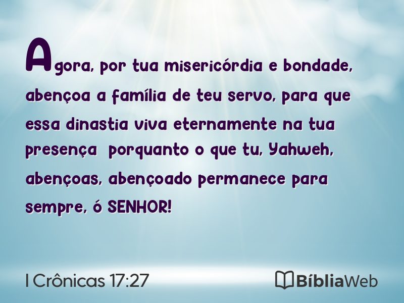 I Crônicas 17:27 em imagem para compartilhar