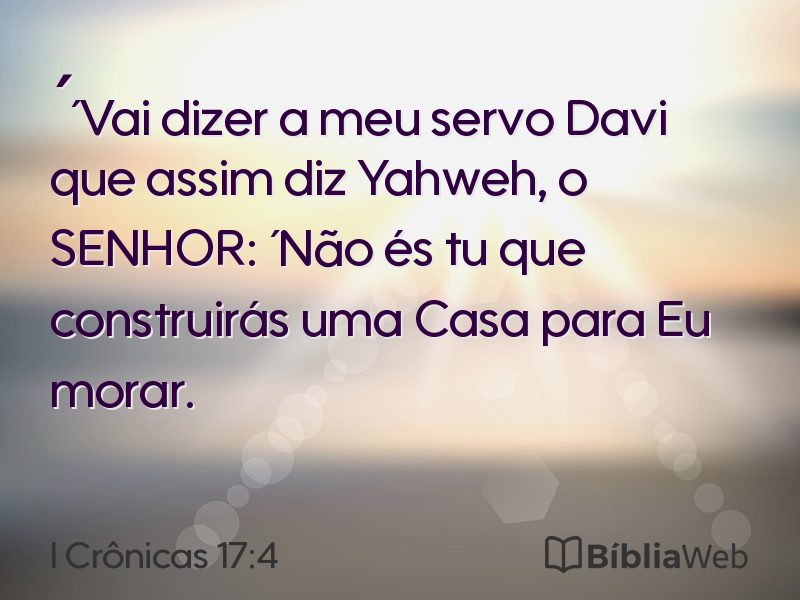 I Crônicas 17:4 em imagem para compartilhar